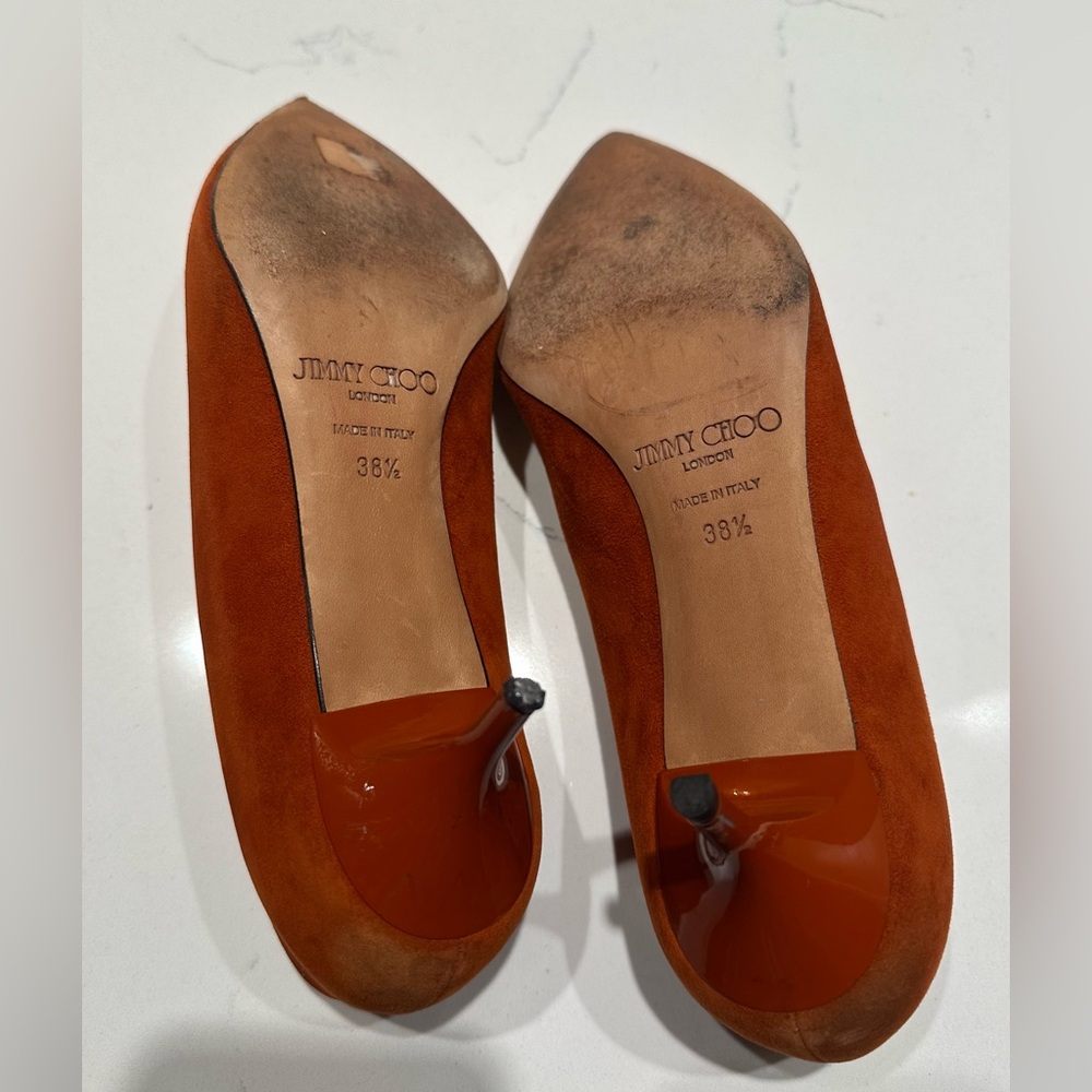 Jimmy Choo Romy Brown Suede Pumps - size 8.5 / IT 38.5 - Picture 5 of 5